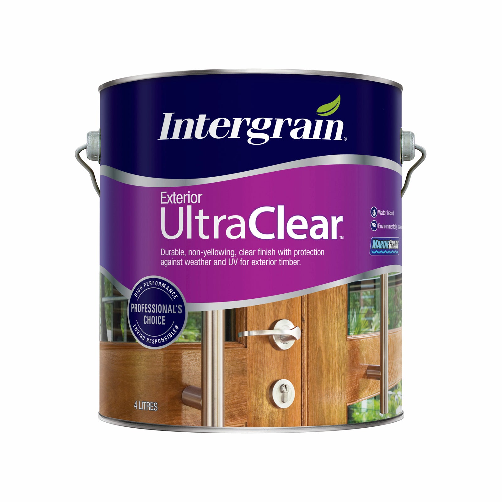 Intergrain 4L Matt UltraClear Exterior Timber Varnish Water Based UV Resistant Waterproof