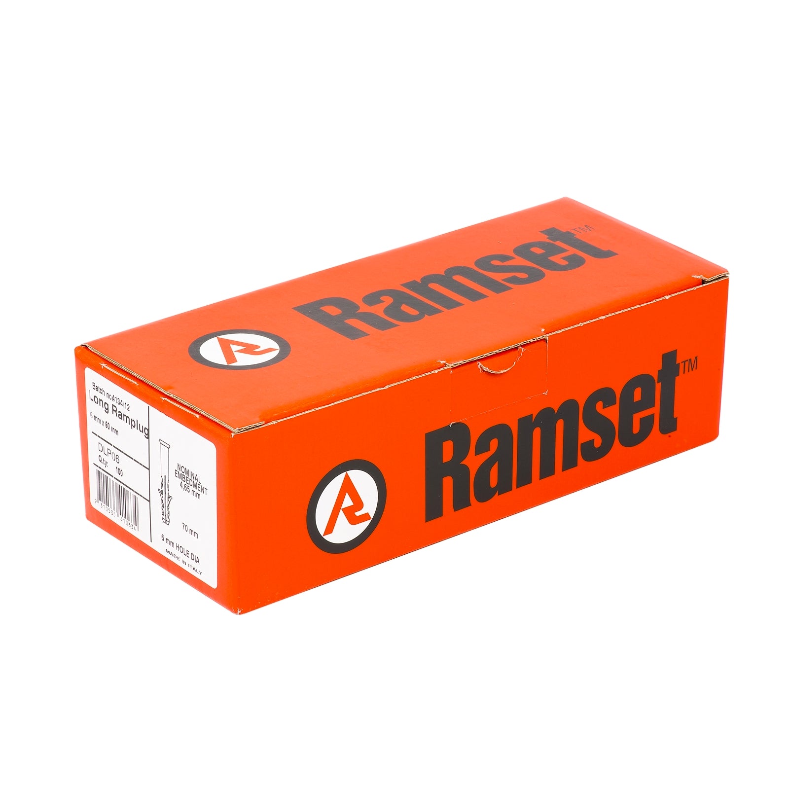 Ramset 6 x 60mm Long RamPlug Nylon Masonry Wall Plug - 100 Pack