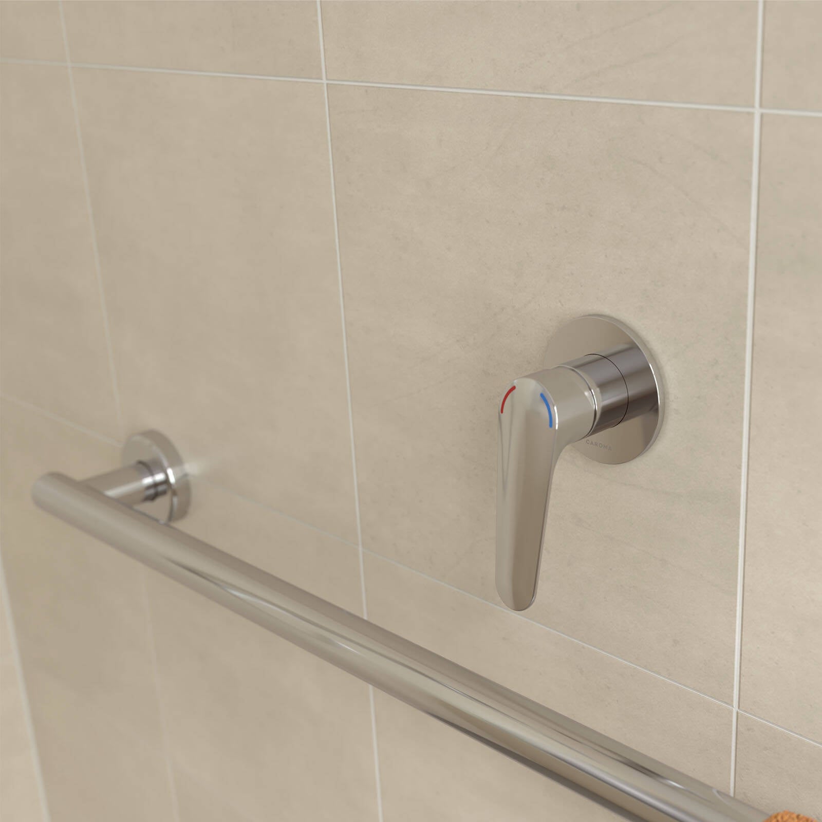 HomeCare by Caroma Chrome Assistant Living Bath/Shower Mixer, Brass