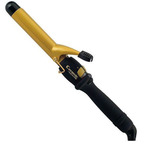 BaBylissPRO 25mm ceramic curling iron - black and gold, 25 heat settings, fast heat up, swivel cord - 900783