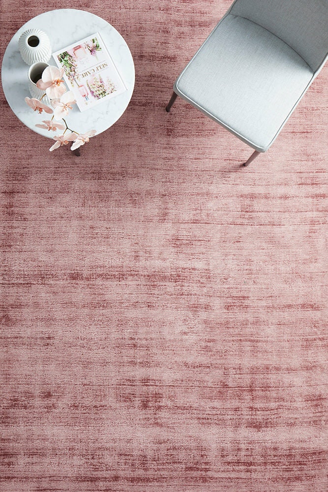 Rug Culture Bliss Large Hand Loomed Viscose Rug 280x190cm - Rose - Cotton Backing - BLSBLUSH280X190