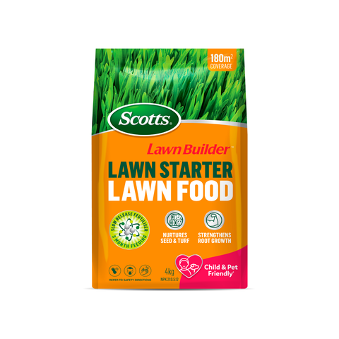 Scotts Lawn Builder Starter Slow Release Lawn Fertiliser 4kg Granular, Covers 180m2