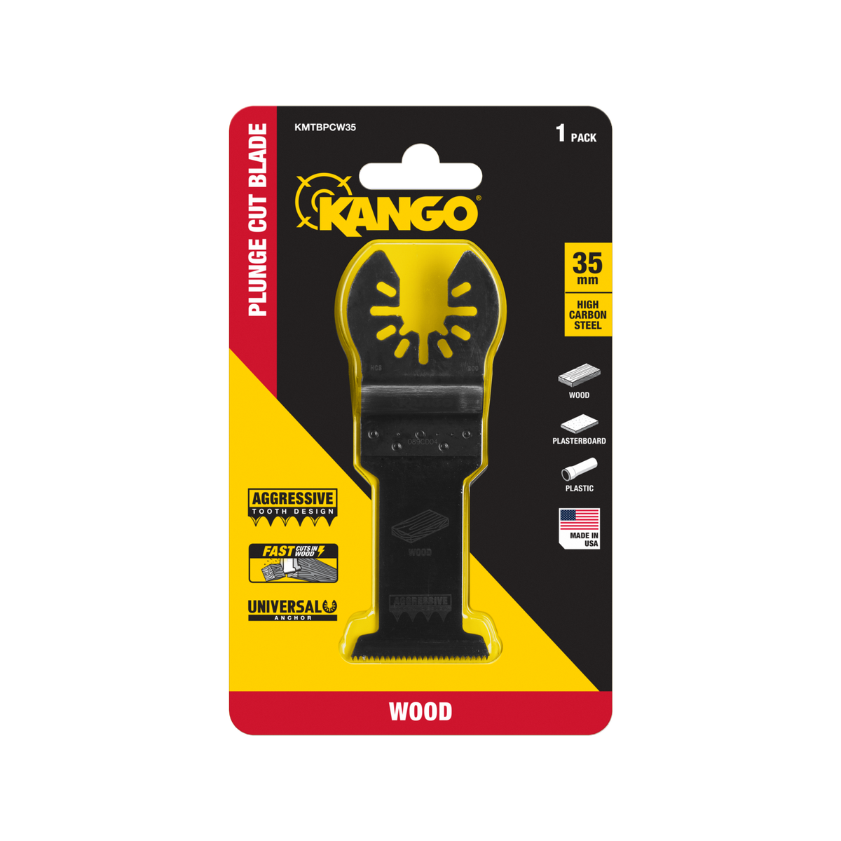 Kango 35mm Aggressive Tooth Plunge Cut Multi Tool Blade for Timber
