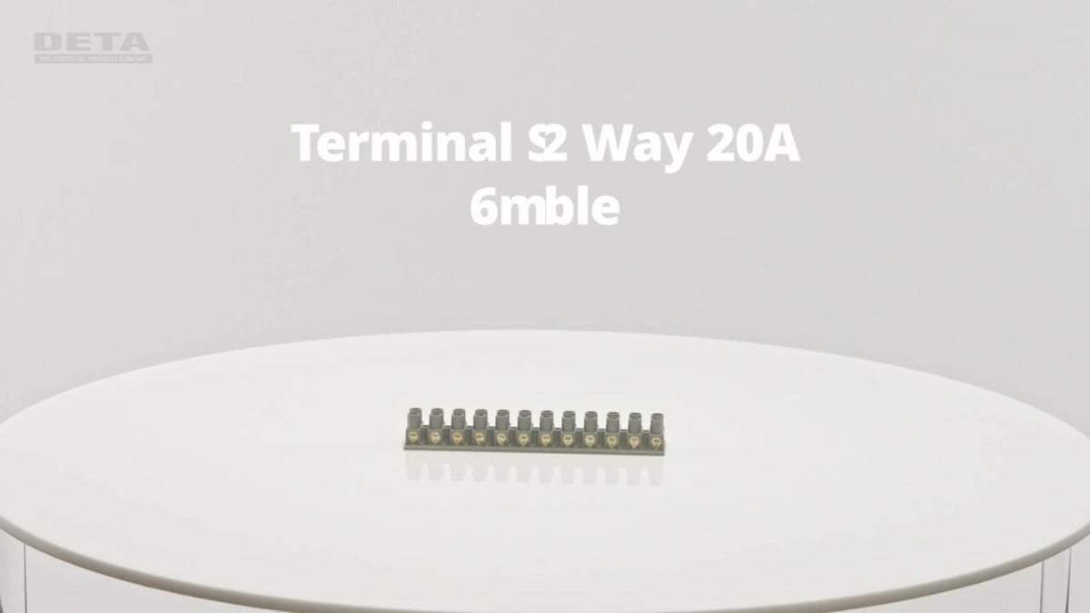 Deta 20A 12-Way Terminal Connector Strip, Grey Polypropylene Indoor 6086B