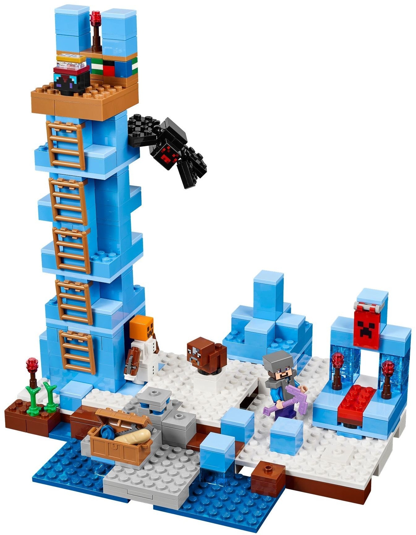 LEGO 21131 The Ice Spikes Minecraft Set: Snow Golem & Spider Adventure - SuperSaverAU - view 2