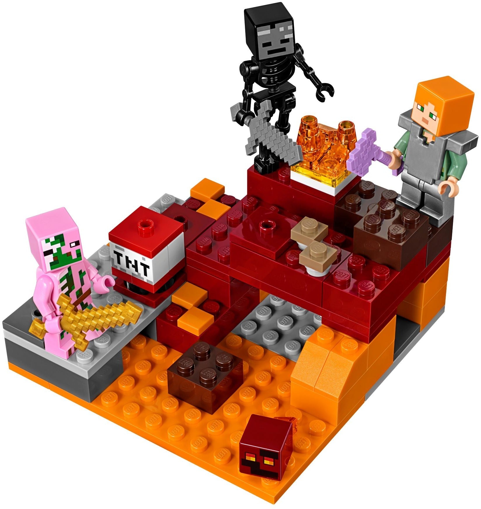 LEGO 21139 Nether Fight: Minecraft Alex vs. Zombie Pigman - SuperSaverAU - view 3
