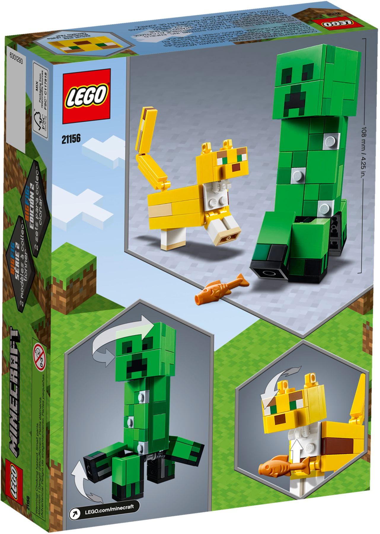 LEGO 21156 BigFig Creeper & Ocelot Minecraft Figures - SuperSaverAU - view 4