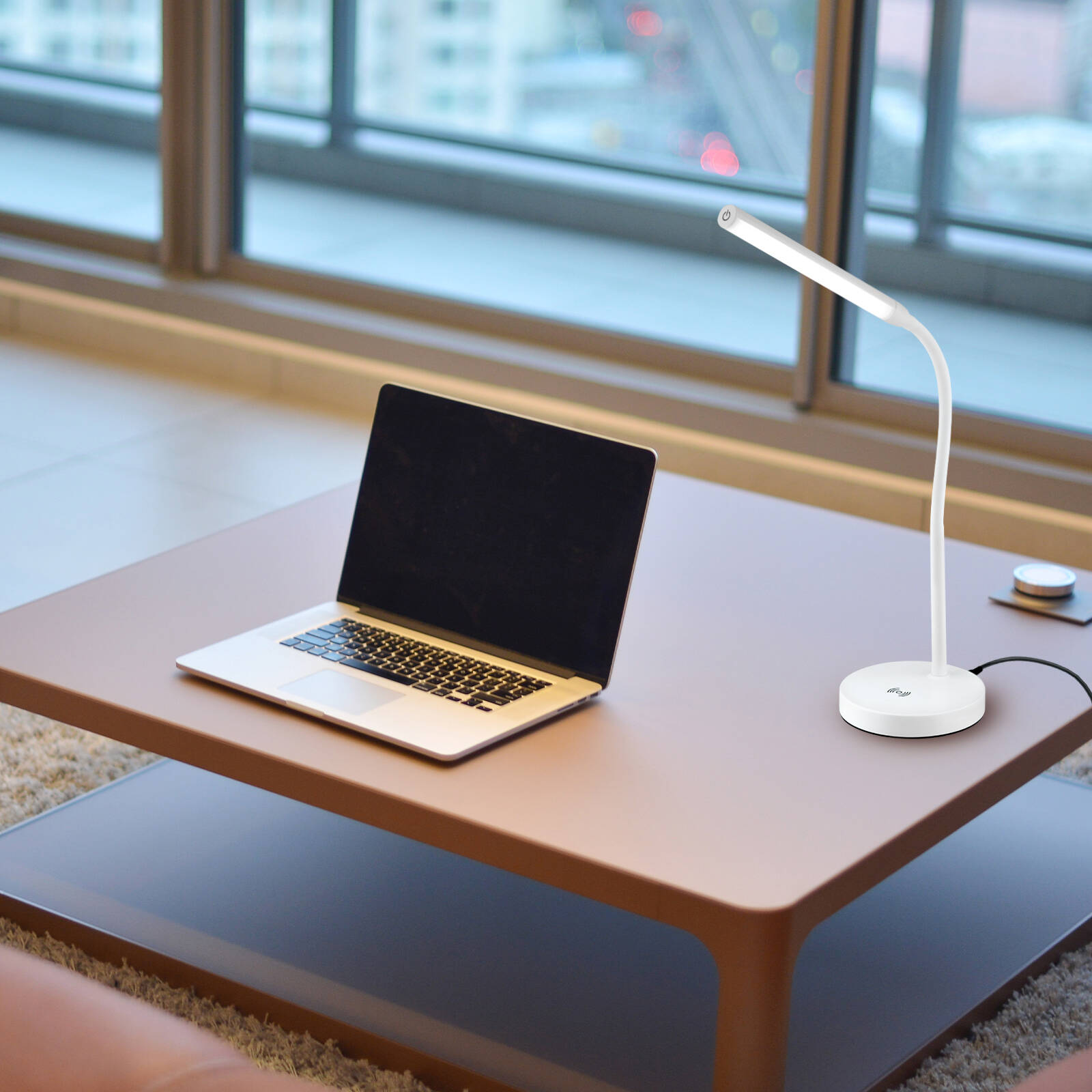 Verve Design 25W LED Table Lamp White Wireless Charging Touch ATL018WH