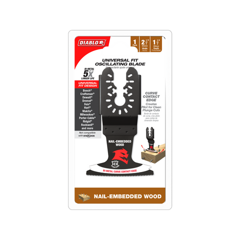 Diablo 65mm Universal Fit Bi-Metal Multi-Tool Blade for Nail-Embedded Wood