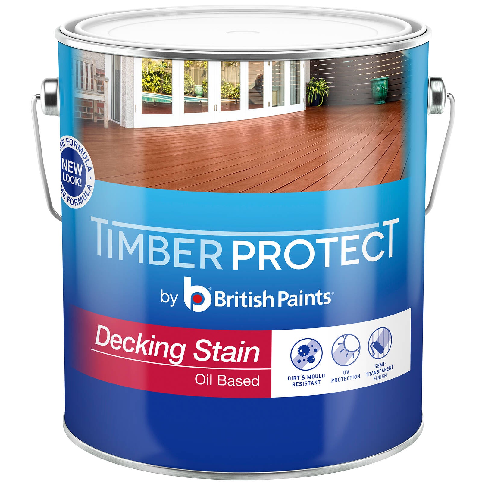 Timber Protect 4L Jarrah Oil-Based Decking Stain, UV Resistant, Waterproof Semi-Transparent Finish