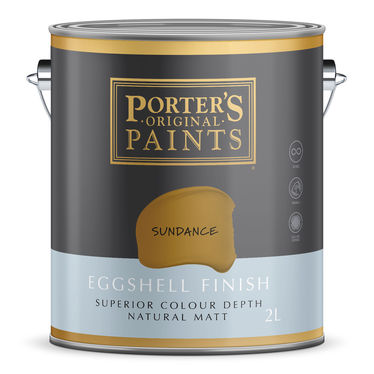 Porter's 2L Sundance Eggshell Washable Interior & Exterior Paint
