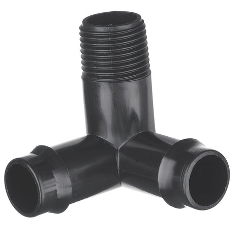 Pope 19mm Barbed x 15mm BSP Male Corner Elbow 3 Pack - Black Poly, 1000kPa