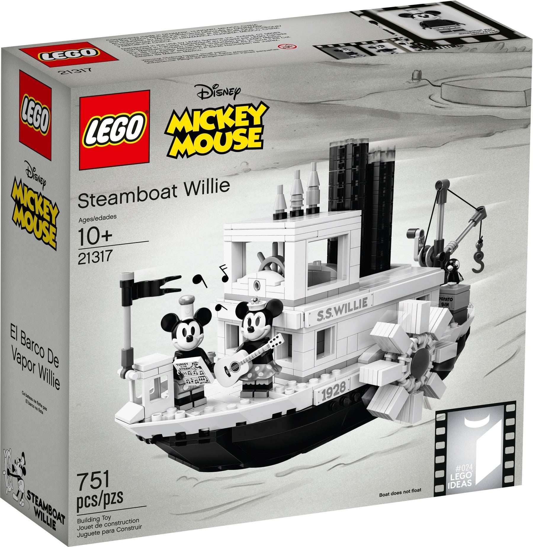 LEGO 21317 Steamboat Willie: Retro Mickey Mouse Set - SuperSaverAU - view 1
