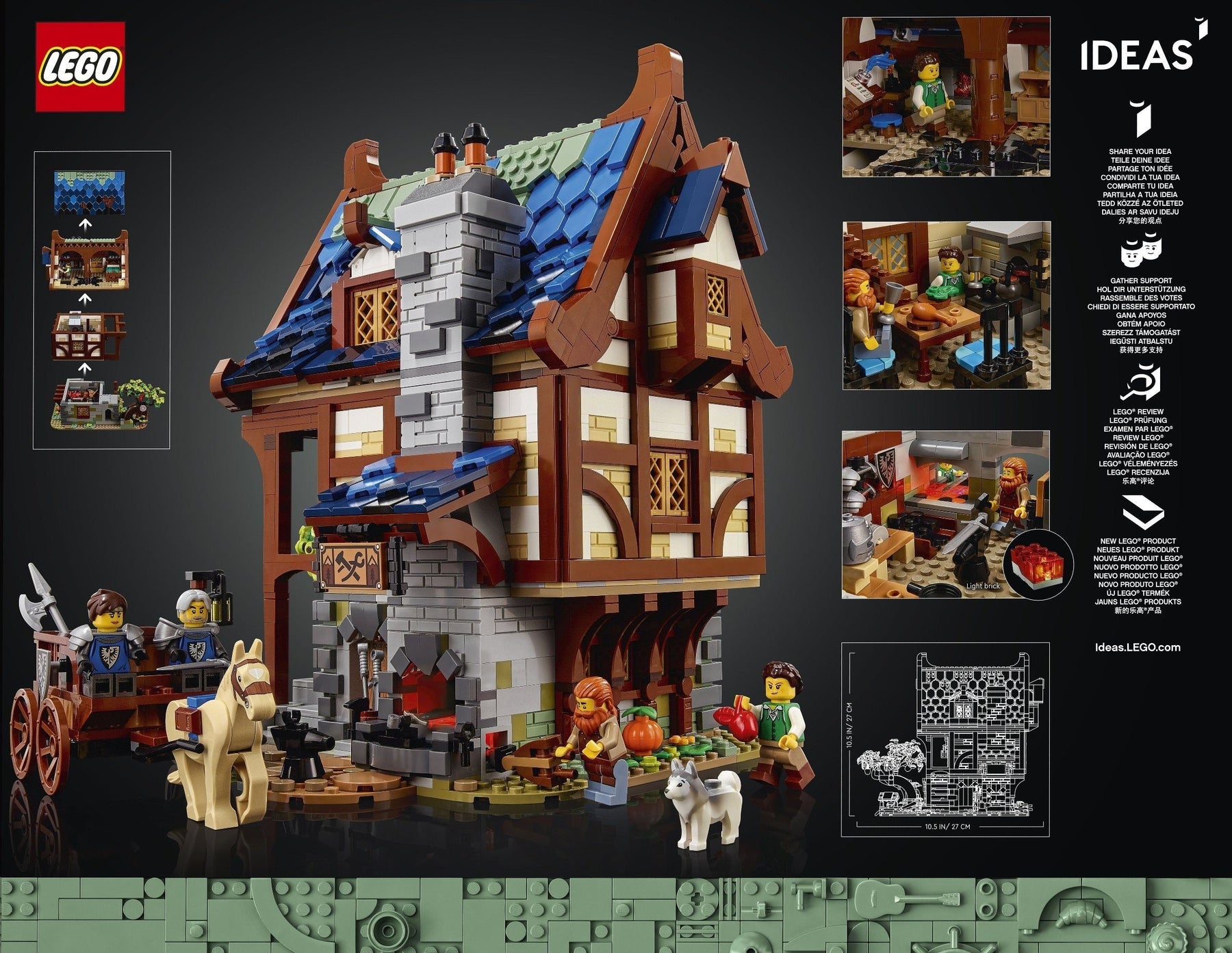 LEGO 21325 Medieval Blacksmith Set: Build a 3-Level Smithy - SuperSaverAU - view 1