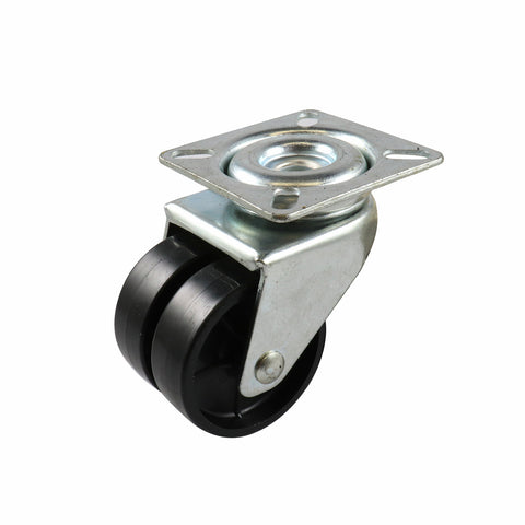 Move It 50mm 70kg Black Nylon Twin Wheel Swivel Plate Castor