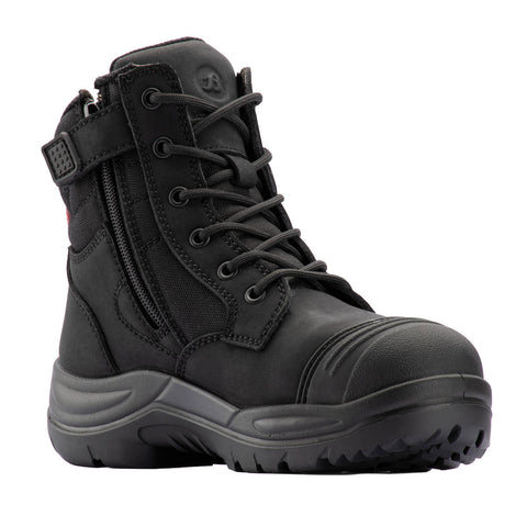 Bata Industrials Women's Luna Zip Side Safety Boot Steel Cap Black US Size 6