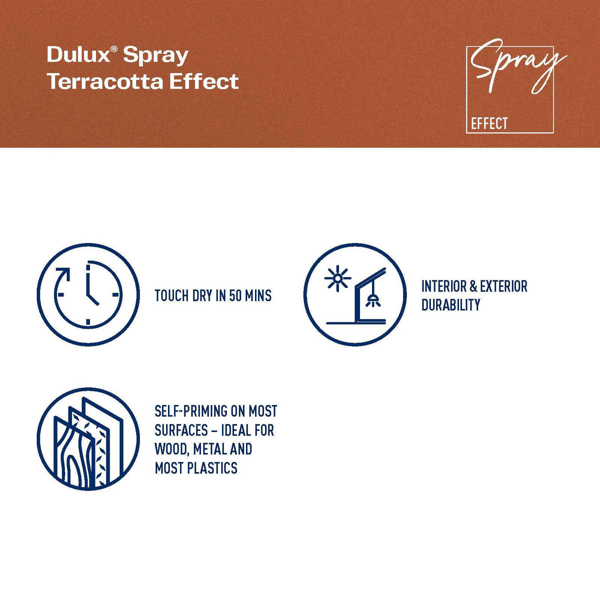 Dulux Effects 300g Terracotta Concrete Spray Paint, Textured Finish