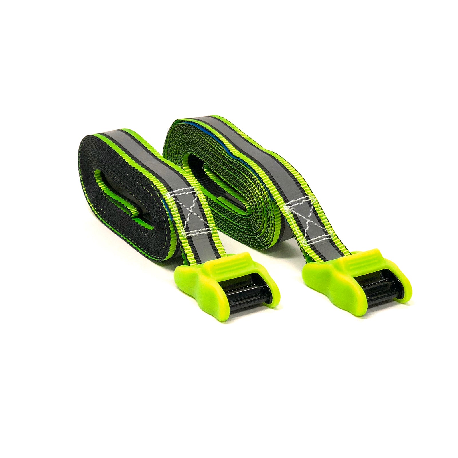 Lion 4m 300kg Green Premium Polyester Reflective Super Cam Buckle Tie Down 2 Pack UV Protected Weather Resistant