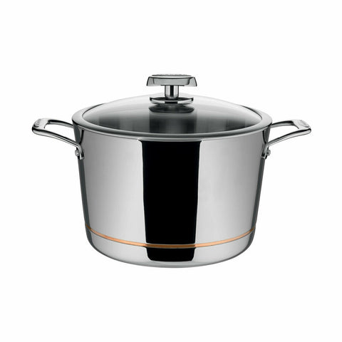 Scanpan Axis 26cm 7.2L stockpot - 3 ply stainless steel with copper core - dome glass lid - 26977