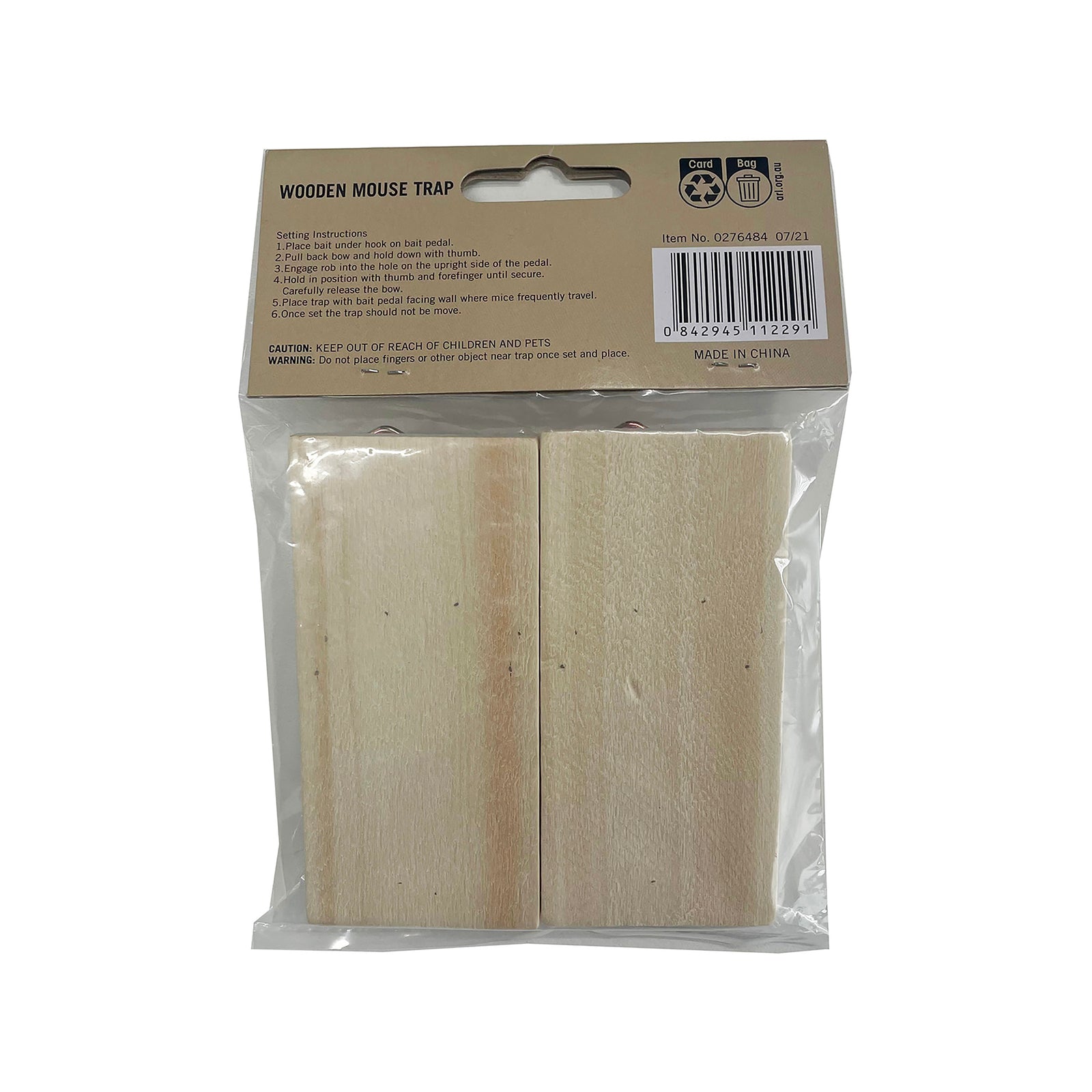 Wooden Timber Mouse Trap - 2 Pack