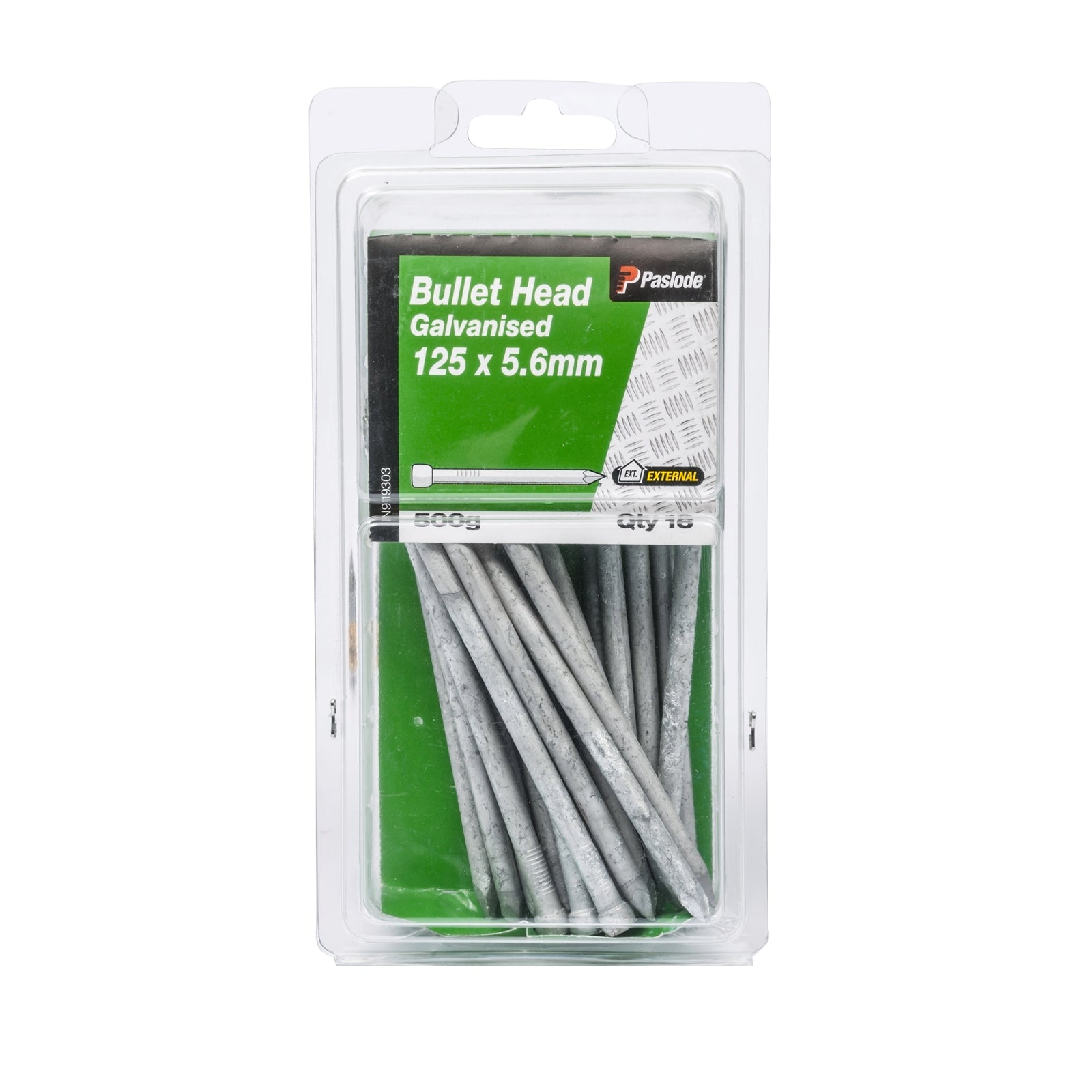 Paslode 125 x 5.6mm Galvanised Steel Bullet Head Nails 500g - 16 Pack