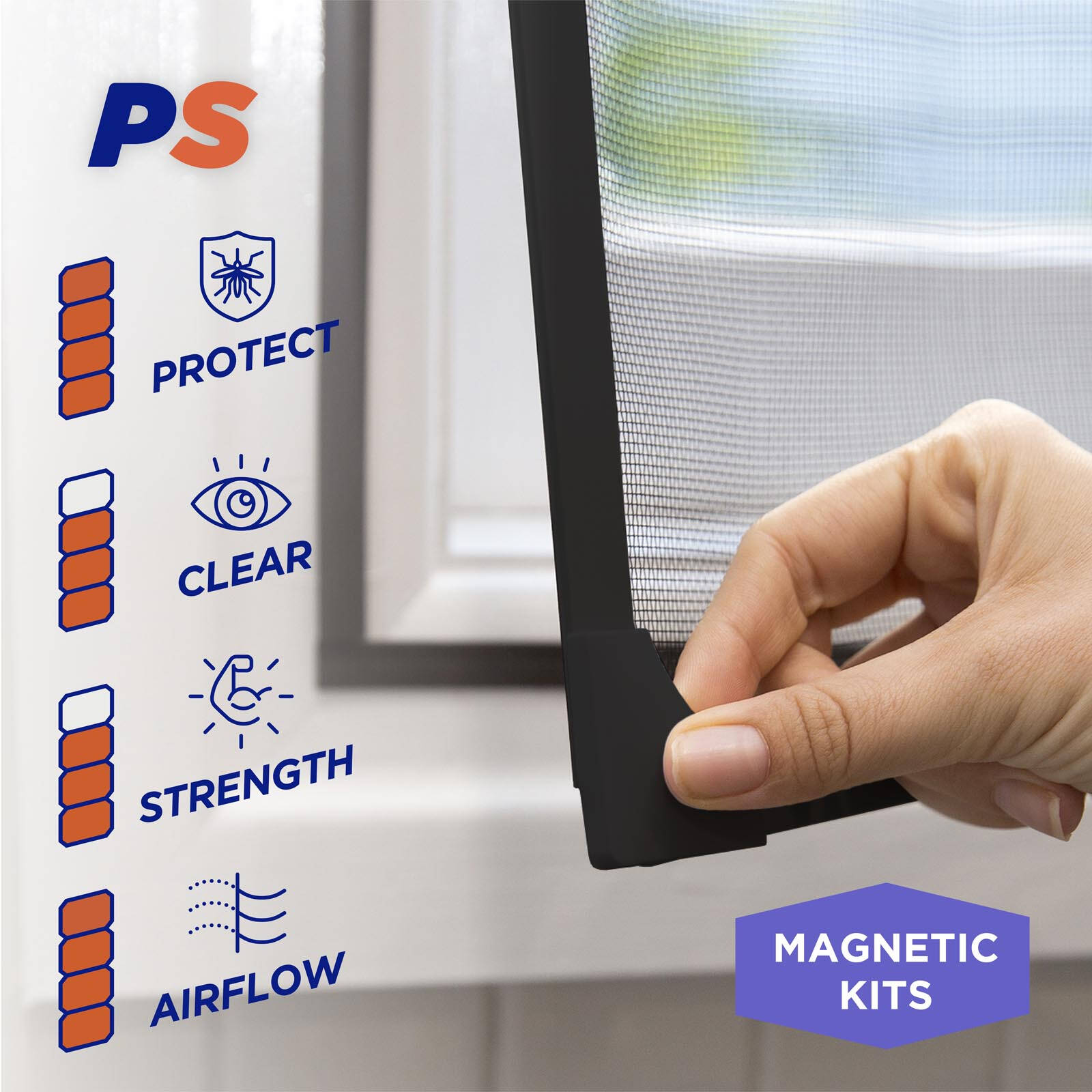 Permastik 1.2 x 1m Black Fibreglass Magnetic Insect Screen Kit