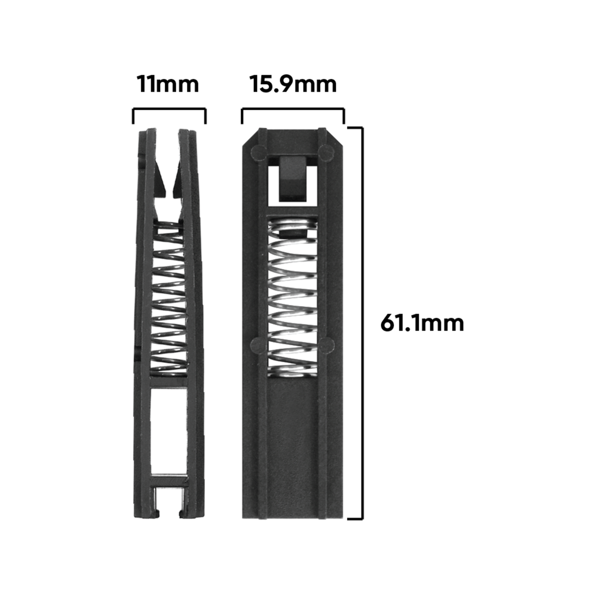 Rolltrak Screen Door Bottom Guide - 16mm x 61mm - Plastic - Spring Loaded - SuperSaverAU - view 2