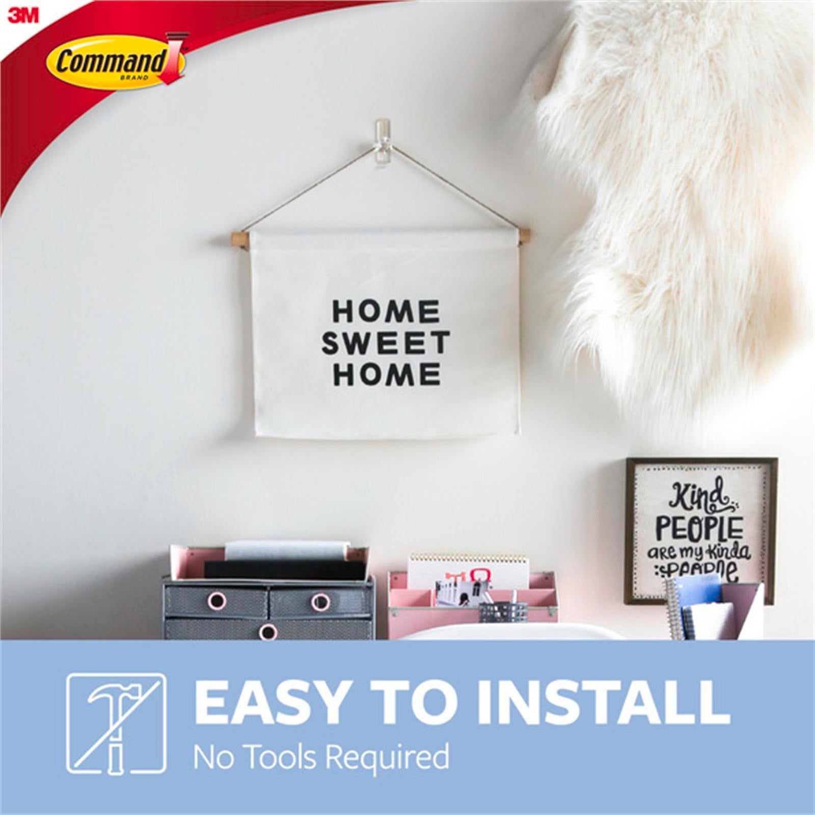 Command Medium Clear Adhesive Crystal Hooks - 2 Pack 900g Damage-Free
