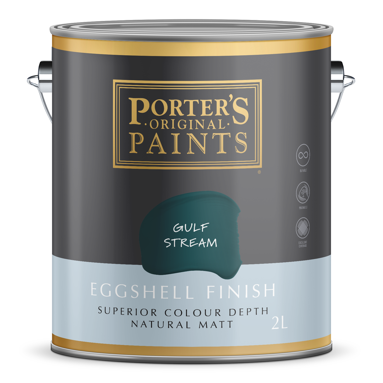 Porter's 2L Gulf Stream Eggshell Washable Interior & Exterior Paint