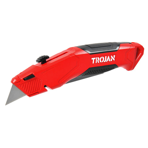 Trojan Retractable Utility Knife with Zinc Alloy Body & SK5 Blades