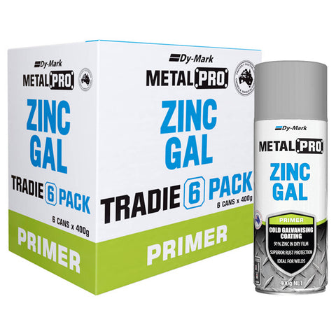 Dy-Mark Zinc Gal Cold Galvanising Metal Paint 400g Trade Pack 6 Pack Outdoor