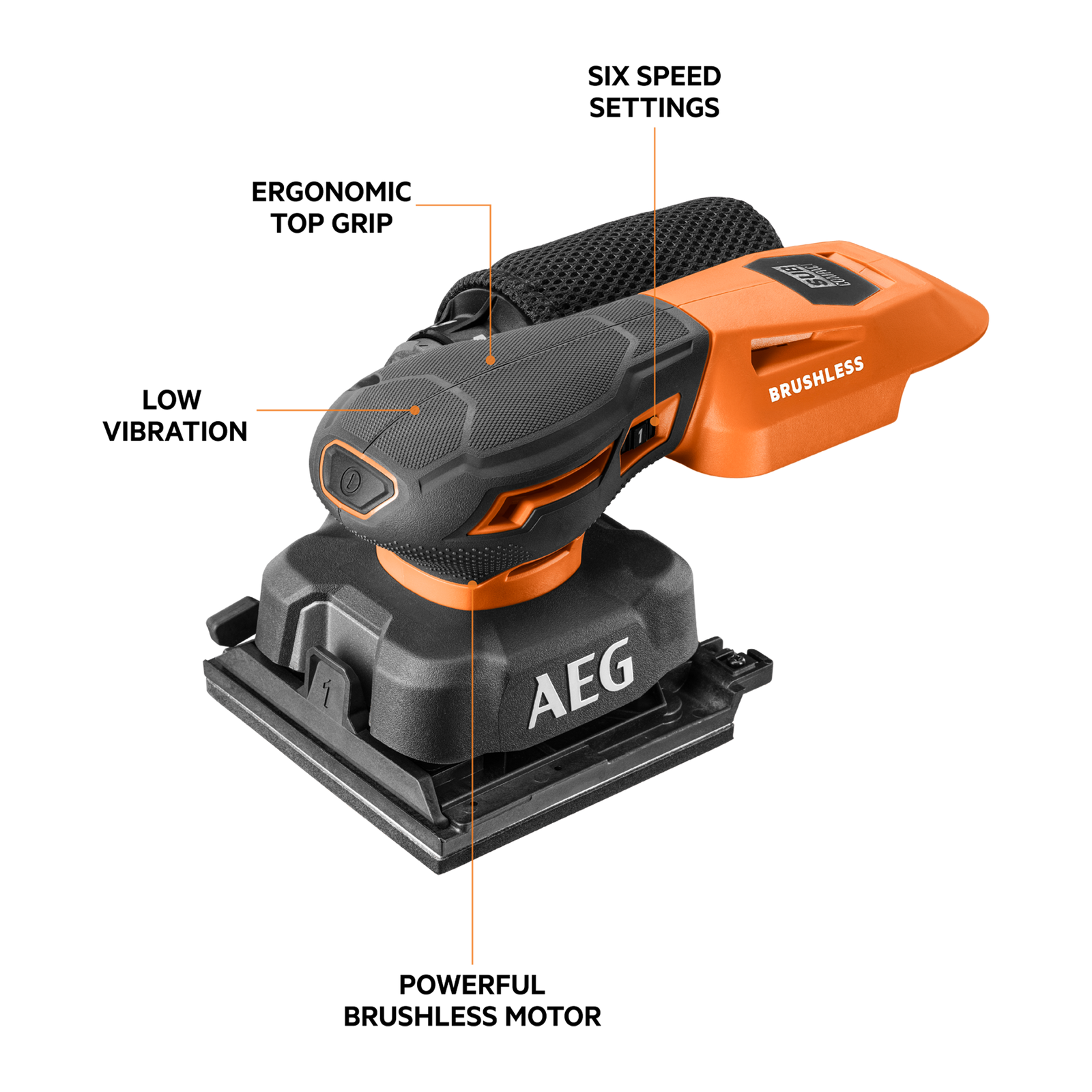 AEG 18V Sub Compact 1/4 Sheet Sander - Skin Only A18S14BL0