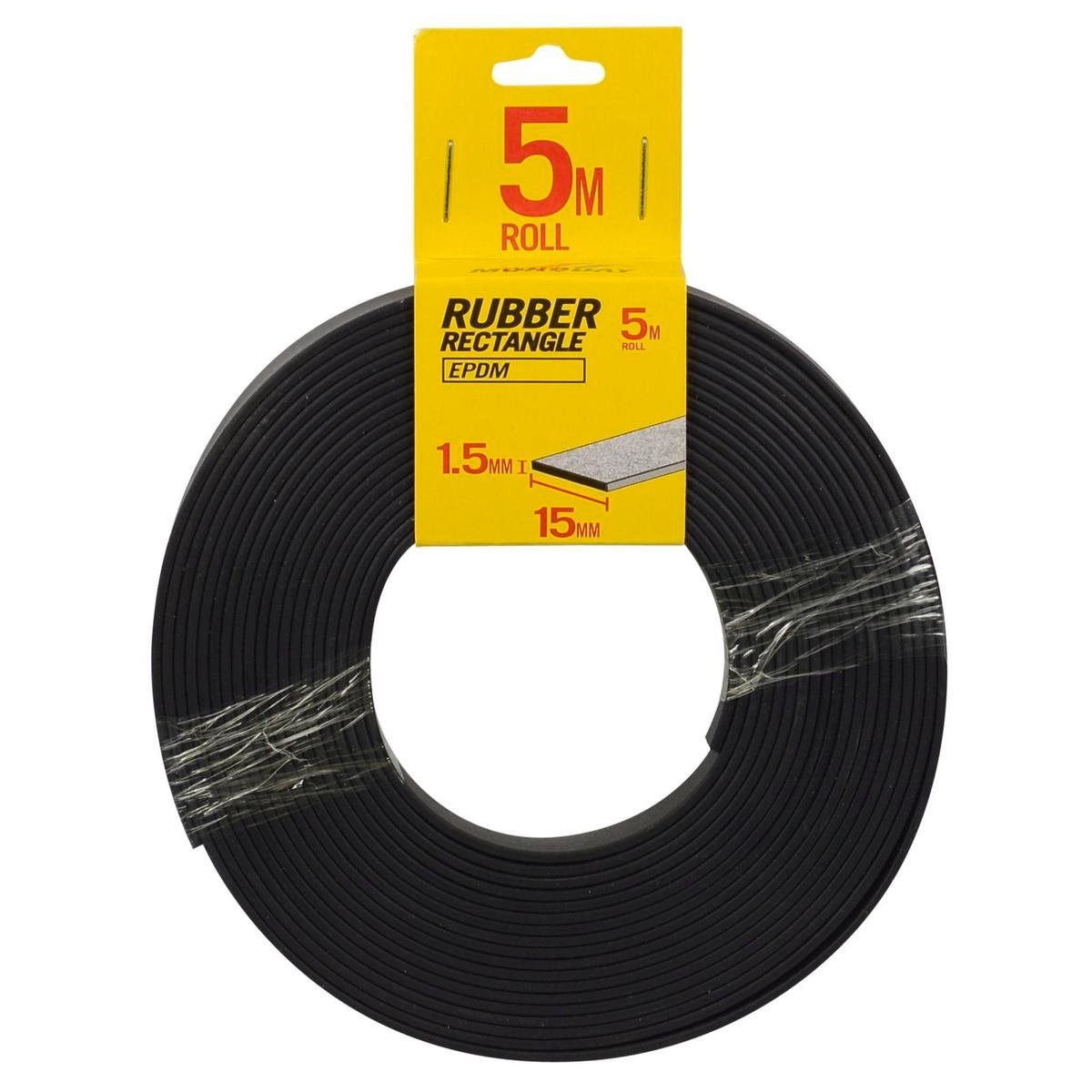 Moroday Rectangle Rubber Roll, 15 x 1.5mm x 5m EPDM, Black