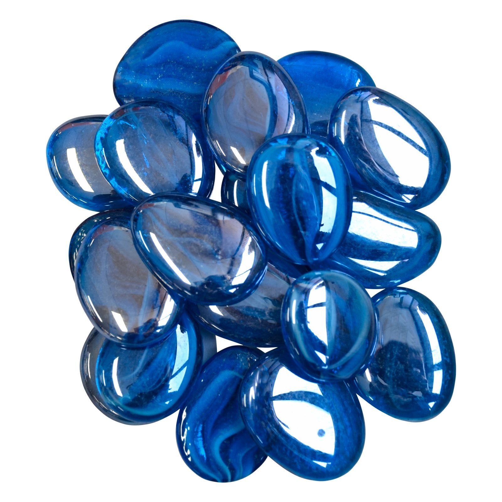 Tuscan Path 1kg 45-50mm Translucent Aztec Aqua Glass Decorative Pebbles