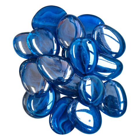 Tuscan Path 1kg 45-50mm Translucent Aztec Aqua Glass Decorative Pebbles