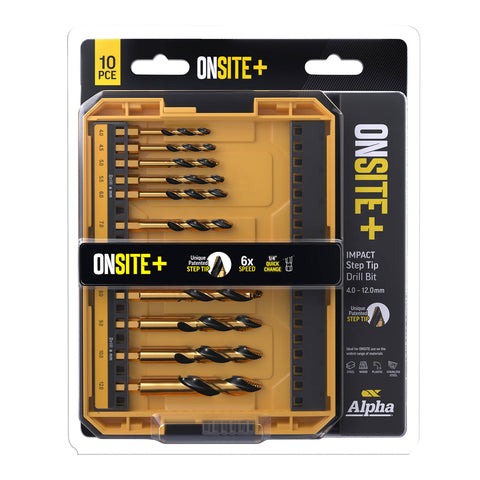 Alpha Onsite+ Impact Step Tip Drill Bit Set - 10 Piece