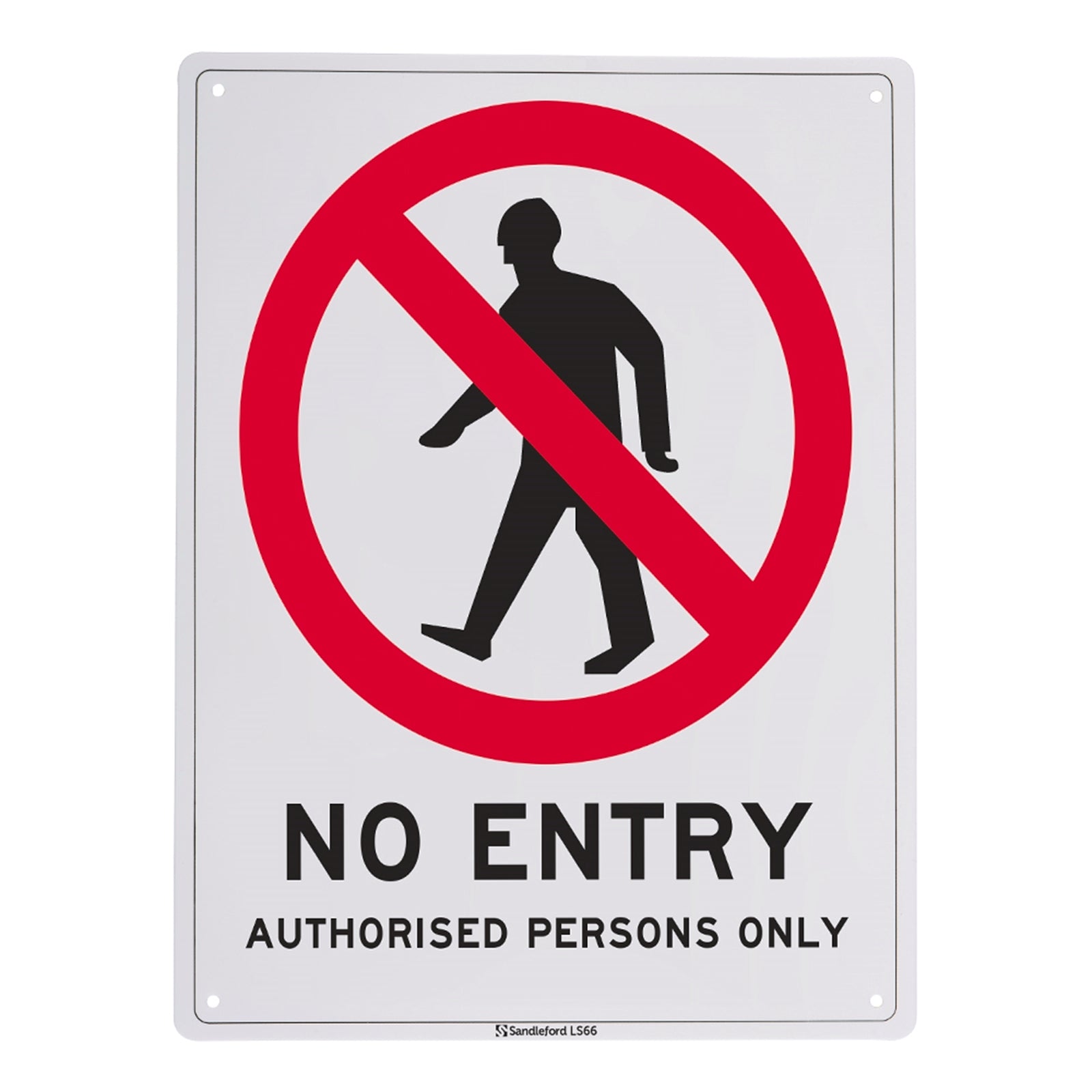 Sandleford 450 x 600mm No Entry Authorised Persons Only Polypropylene Sign