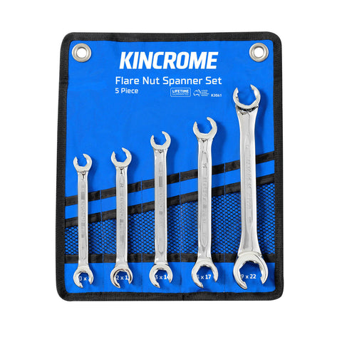 Kincrome 5 Piece Metric Flare Nut Spanner Set Thin Head