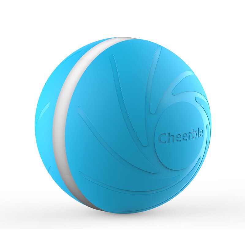 Cheerble Wicked Ball automatic pet toy - for dogs and cats, snack hole, washable, blue - 5391
