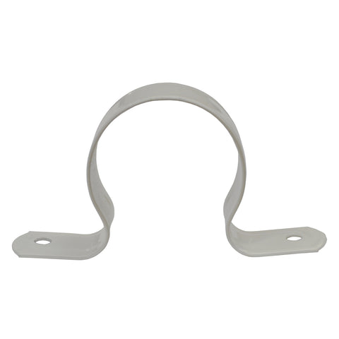 Kinetic 40mm DWV Pipe Saddle Clips, White Iron Powder Coated - 5 Pack