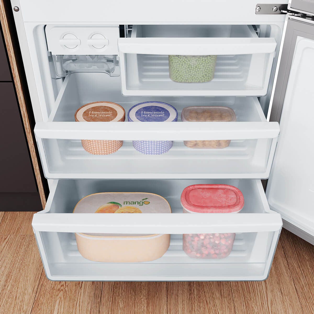 Westinghouse 425L Bottom Mount Fridge - White, AutoSense, Cooling 360, Twist Ice - WBE4302WE-X