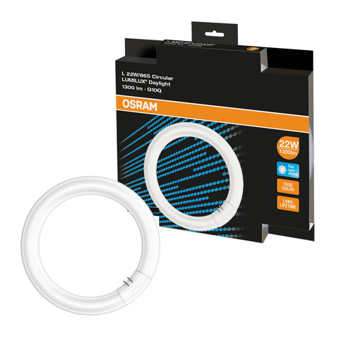 Osram Lumilux T9 Circular Fluorescent Tube 22W 29mm G10q 1300lm Daylight