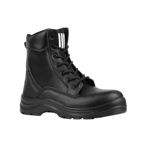 she wear Considers Womens Vegan Safety Work Boots Size 9 Black Microfibre Composite Toe Water Resistant