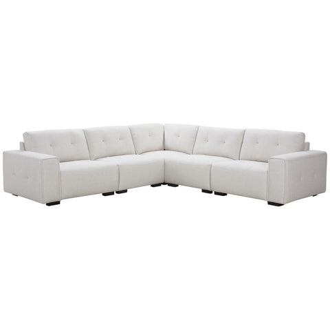 Ostro Furniture Bella 5 seater corner lounge - beige fabric, deep foam seats, plywood frame - 25008000