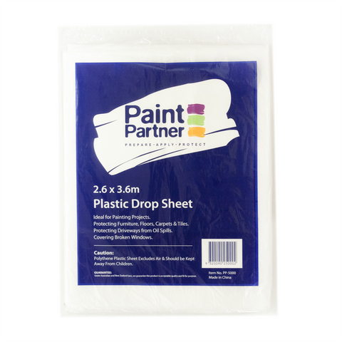 Paint Partner Clear Plastic Drop Sheet 2.6 x 3.6m Translucent Sheeting