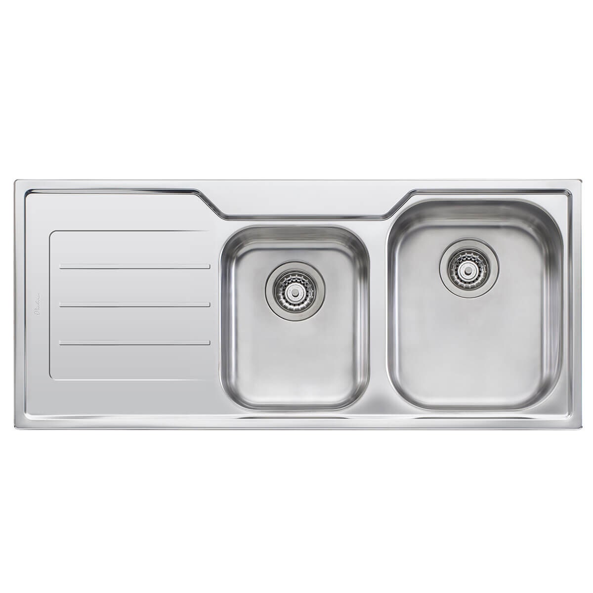 Oliveri Flinders 1 and 3/4 Bowl Topmount Sink - Left Hand Drainer, No Taphole - FL112-NTH