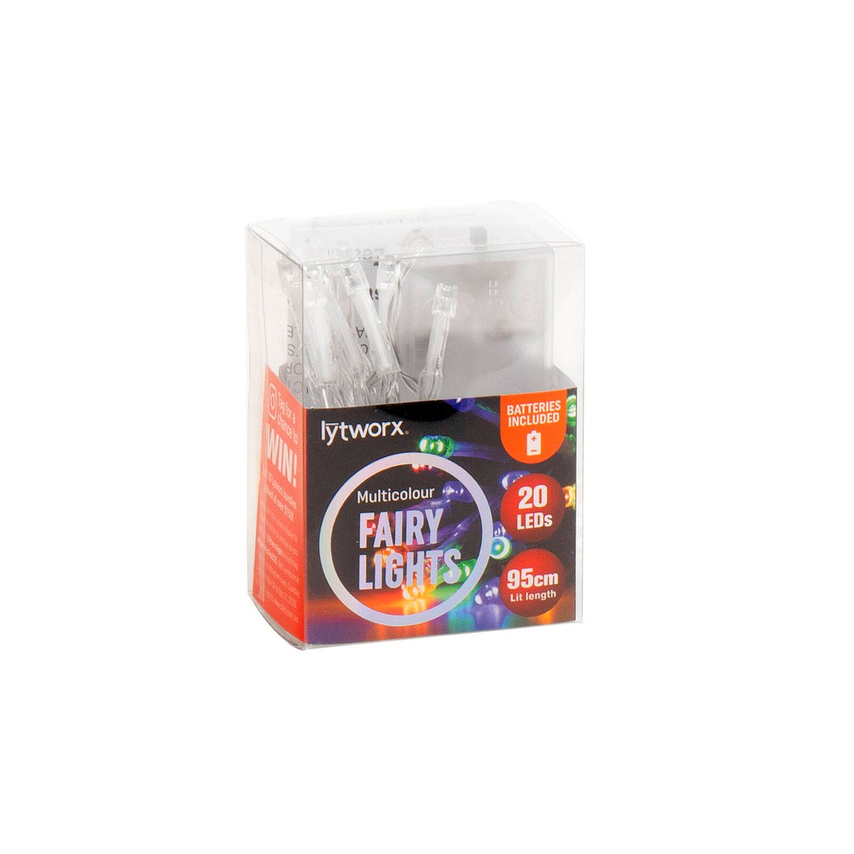 Lytworx 56142 Multicolour Fairy Lights - 20 Pack - 95cm - Battery Operated