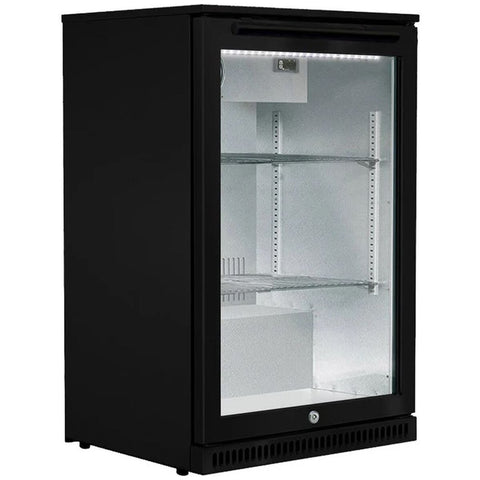 Smart 118L heated glass alfresco drinks chiller - black, digital controls, lockable door, 6 star - SMA1840BLK