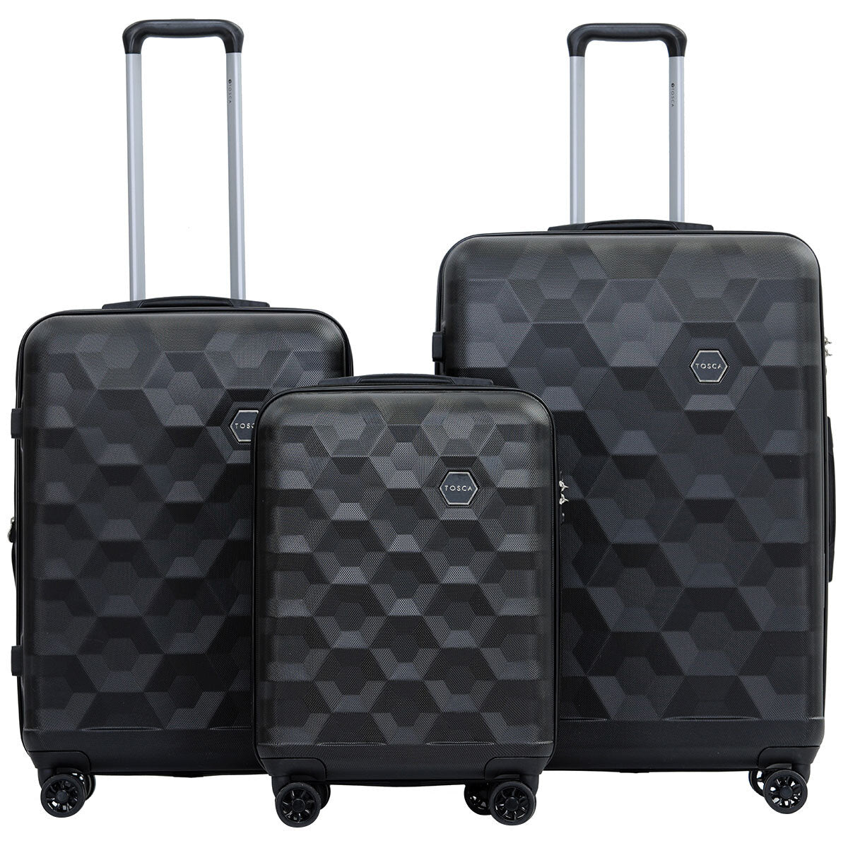 Tosca Bahamas Luggage 3 Piece Set Black - Lightweight ABS, TSA Lock, Spinner Wheels - SuperSaverAU - view 1