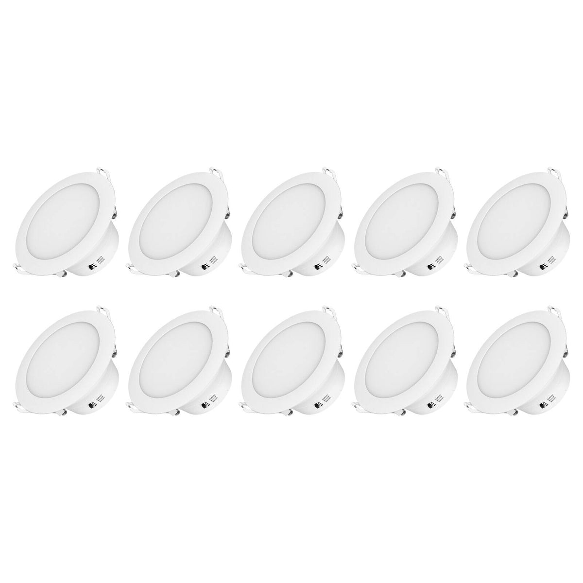 Arlec 9W 92mm Tri-Colour Dimmable LED Downlight, Flushed Lens, White 10 Pack ALD295P10
